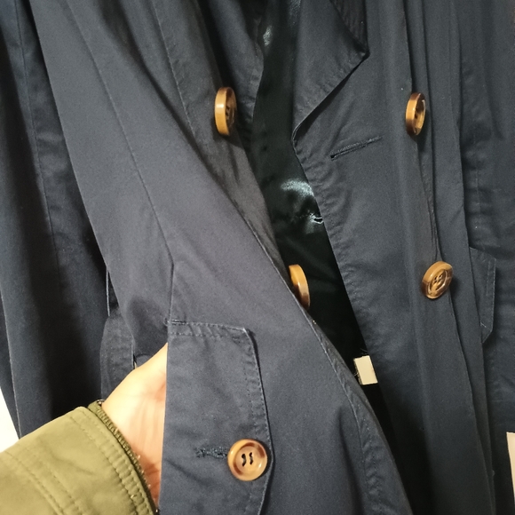 🌟Atmosphere Navy Blue Trench Coat Size S🌟 - Picture 9 of 16